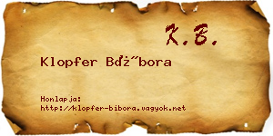 Klopfer Bíbora névjegykártya